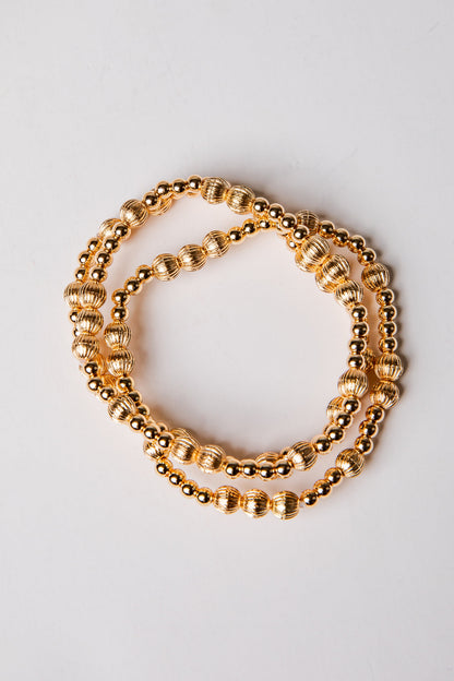 Brynn Gold Beaded Bracelet Set