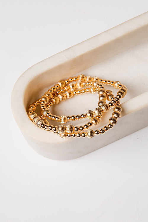 Brynn Gold Beaded Bracelet Set