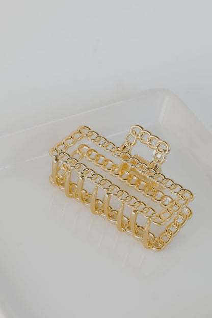 Camryn Gold Chainlink Claw Hair Clip