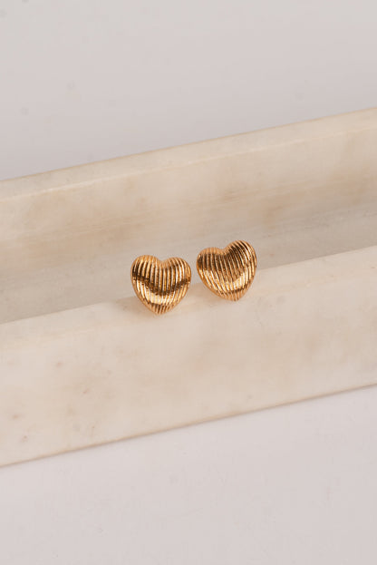 Camryn Gold Heart Stud Earrings