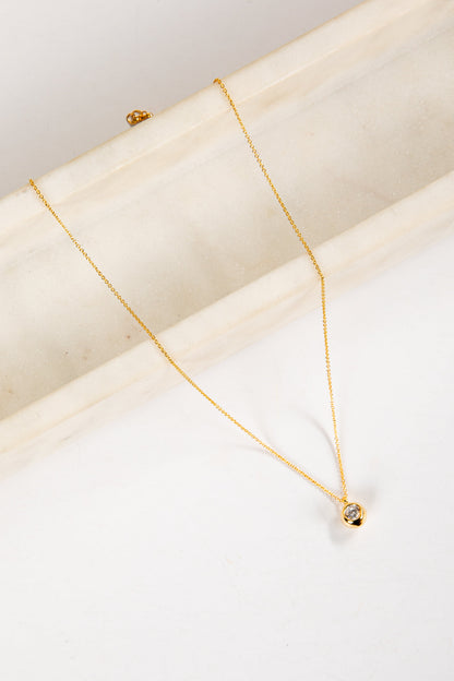 Daphne Gold Rhinestone Ball Charm Necklace