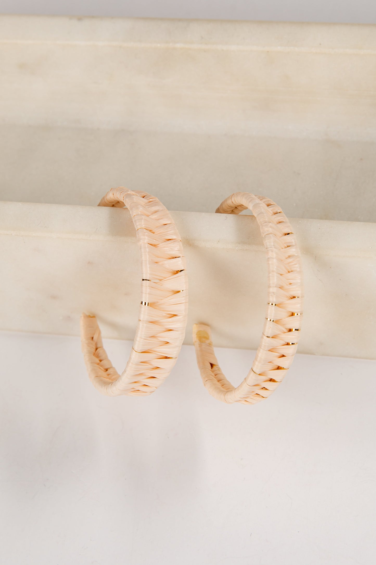 Eliana Gold Straw Hoop Earrings