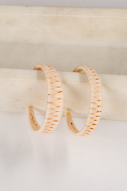 Eliana Gold Straw Hoop Earrings