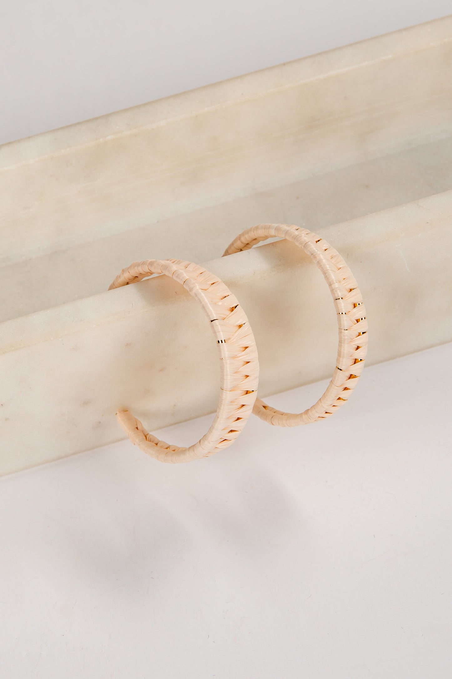Eliana Gold Straw Hoop Earrings