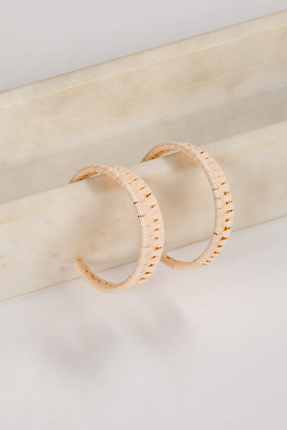 Eliana Gold Straw Hoop Earrings