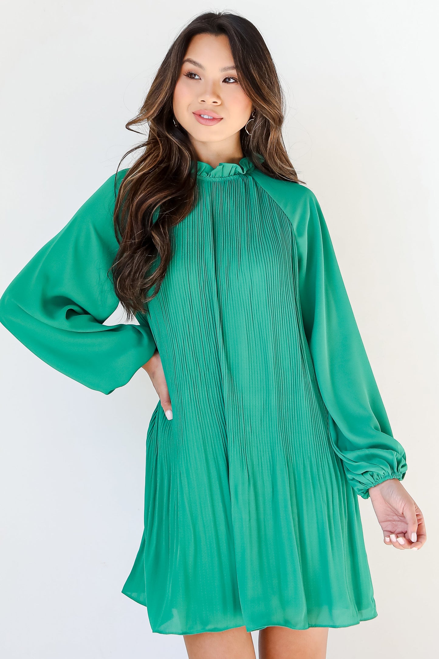 Always In Harmony Pleated Mini Dress