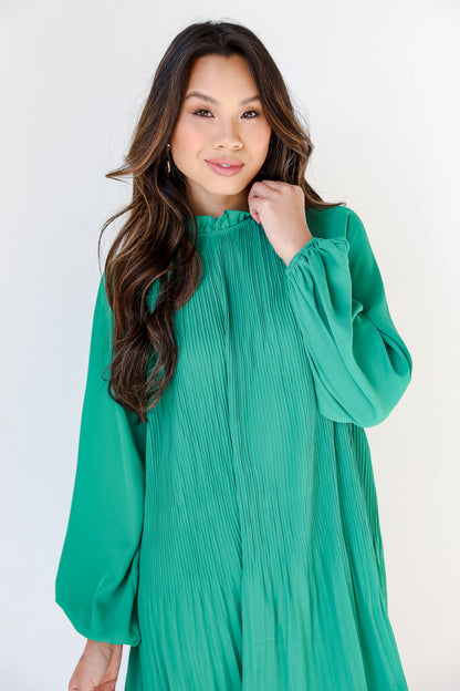 Always In Harmony Pleated Mini Dress
