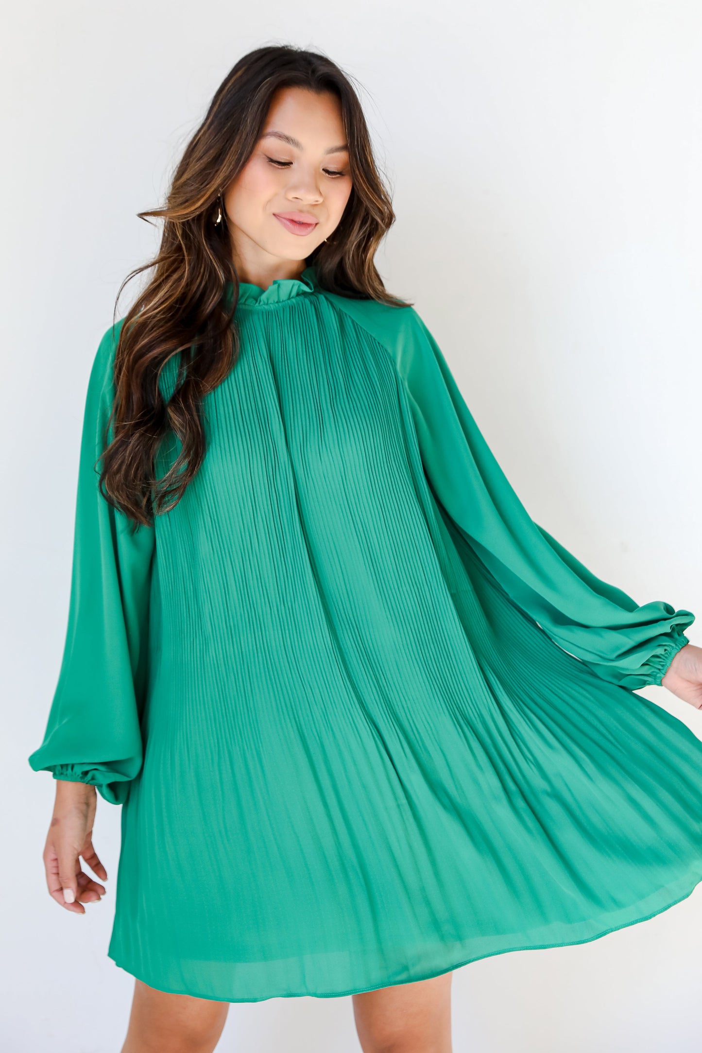 Always In Harmony Pleated Mini Dress