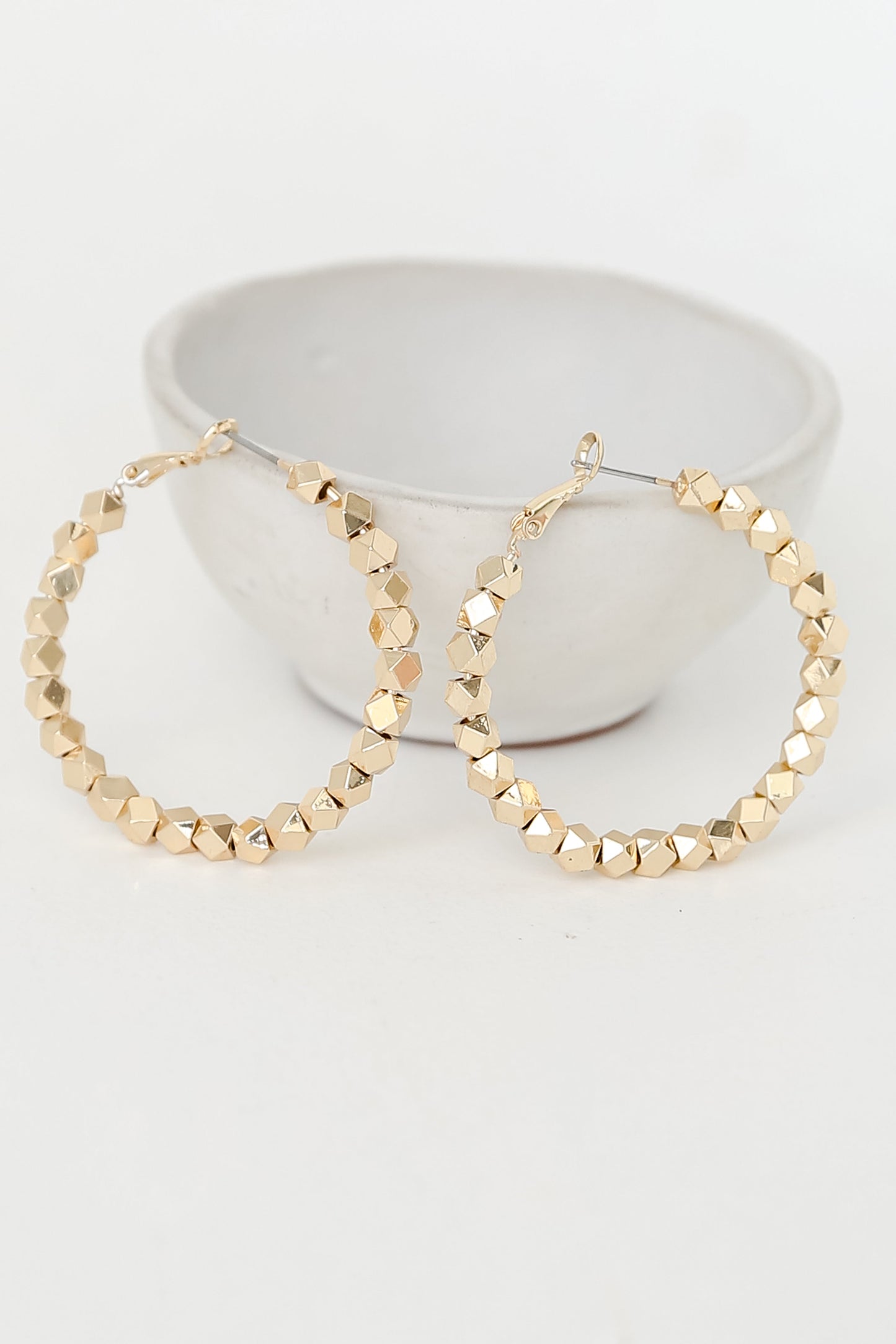 Alexandra Gold Beaded Hoop Earrings
