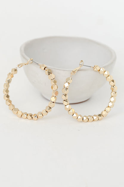 Alexandra Gold Beaded Hoop Earrings