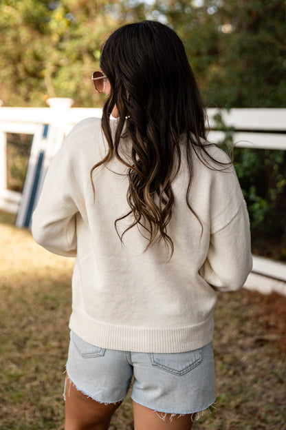 Chop Chop Script Ivory Sweater