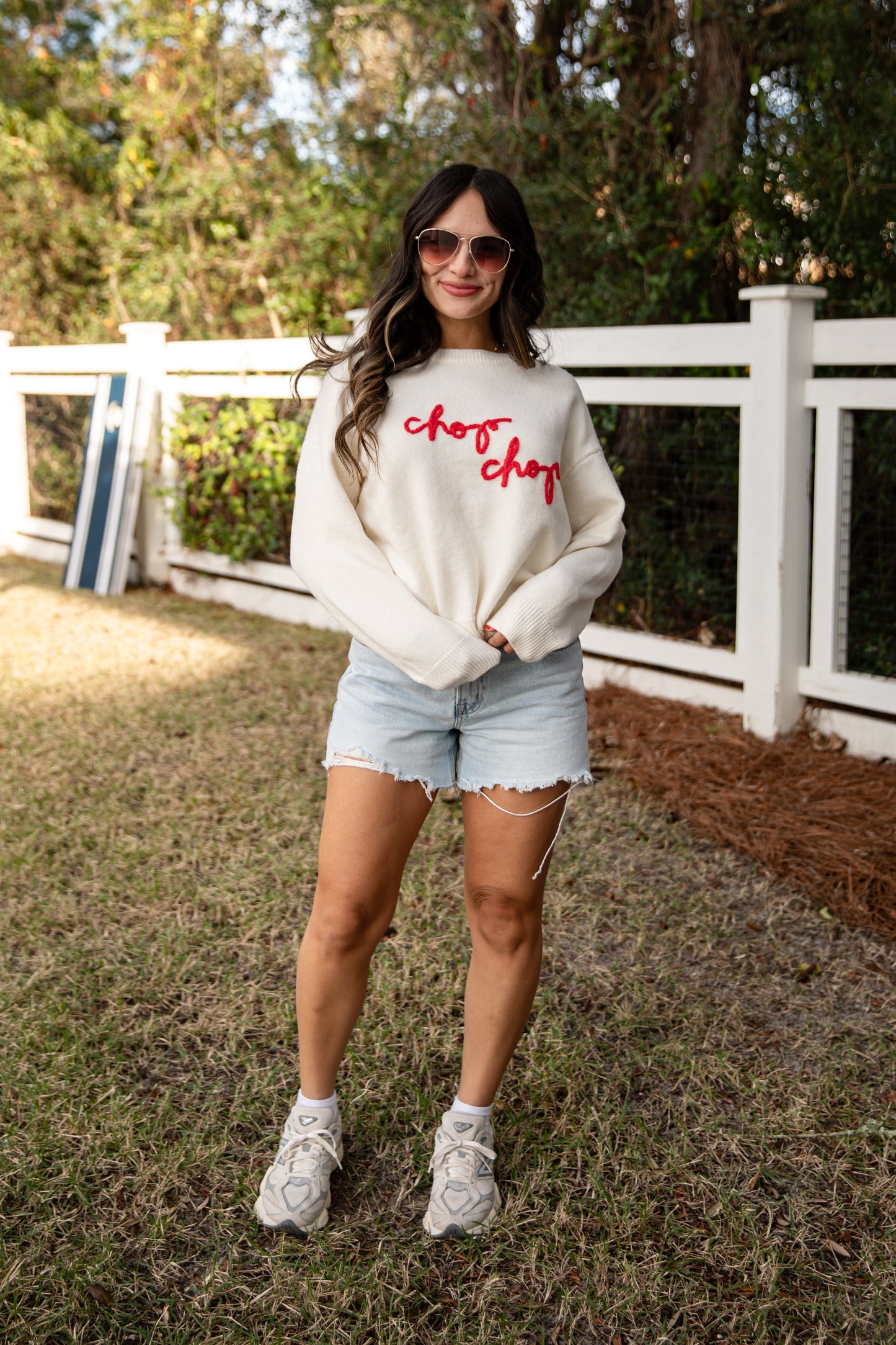 Chop Chop Script Ivory Sweater