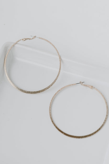 Briana Gold Textured Hoop Earrings
