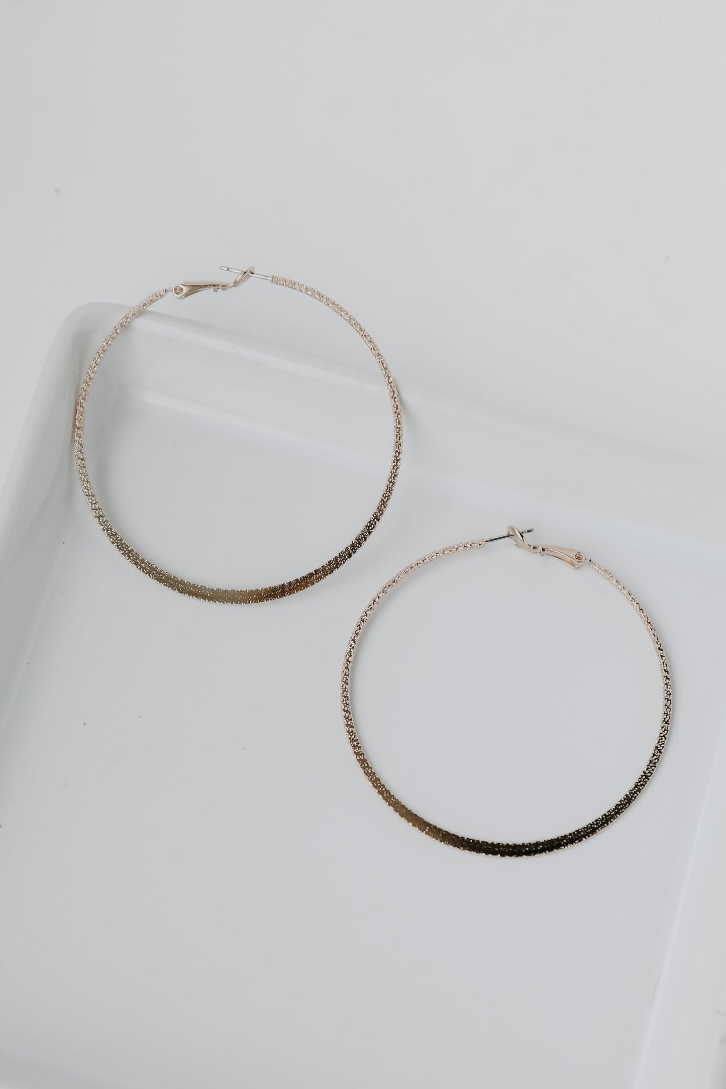 Briana Gold Textured Hoop Earrings