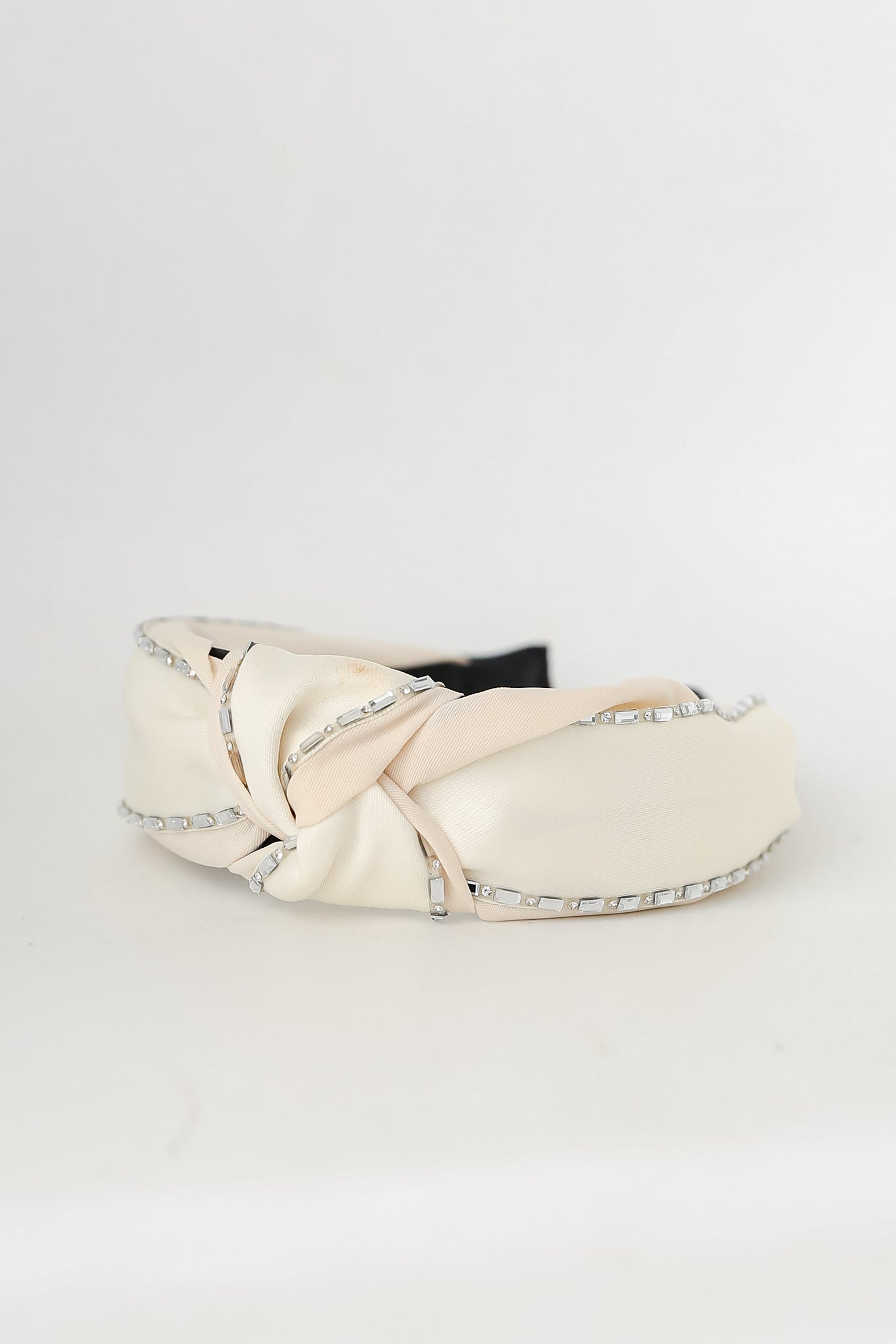 Can't Stop Your Shine Cream Rhinestone Knotted Headband