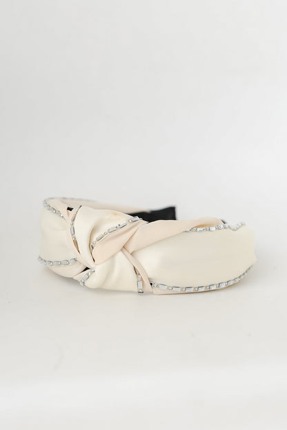 Can't Stop Your Shine Cream Rhinestone Knotted Headband