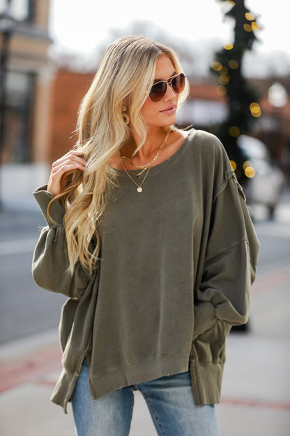 Abigail Mocha Oversized Pullover