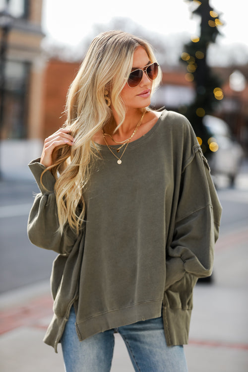 Abigail Mocha Oversized Pullover