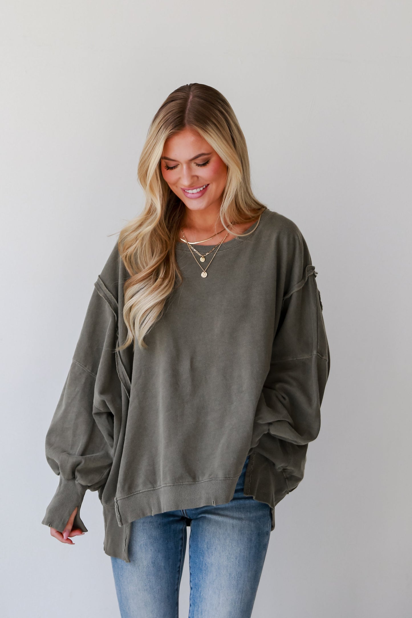 Abigail Mocha Oversized Pullover