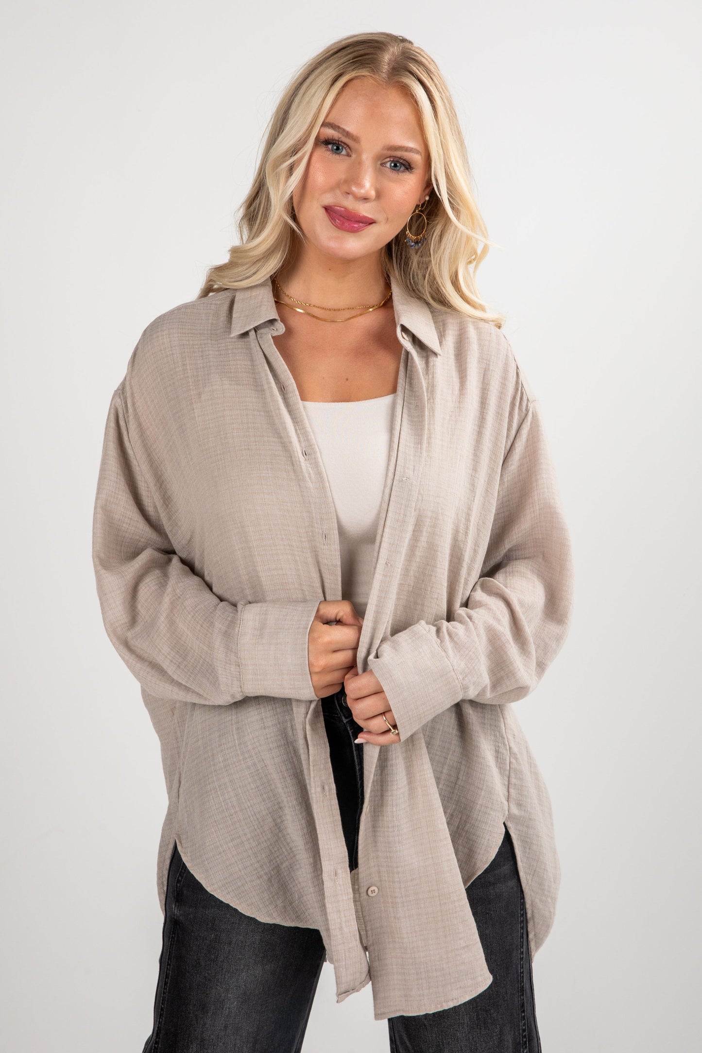 Allison Oversized Button-Up Blouse
