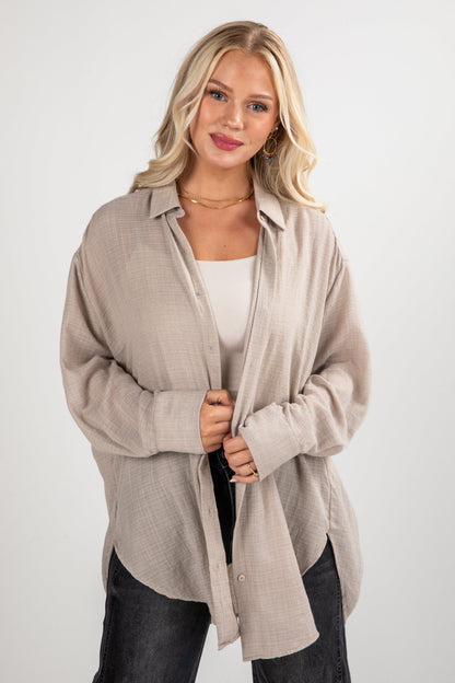 Allison Oversized Button-Up Blouse