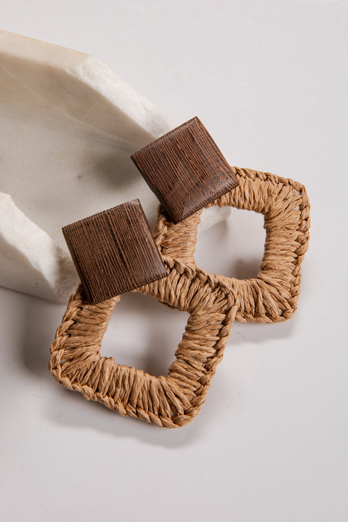 Delphine Natural Woven Drop Earrings