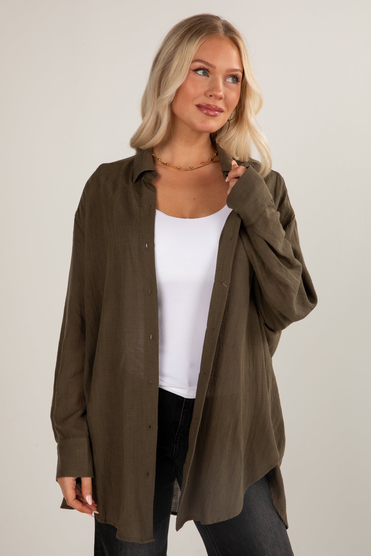 Allison Oversized Button-Up Blouse