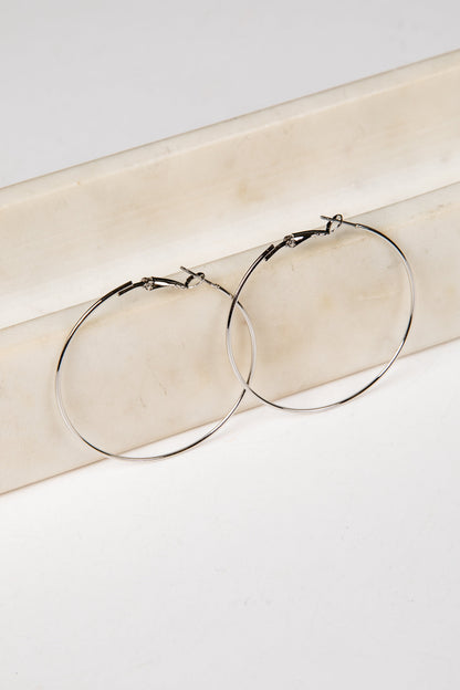 Aria Silver Hoop Earrings