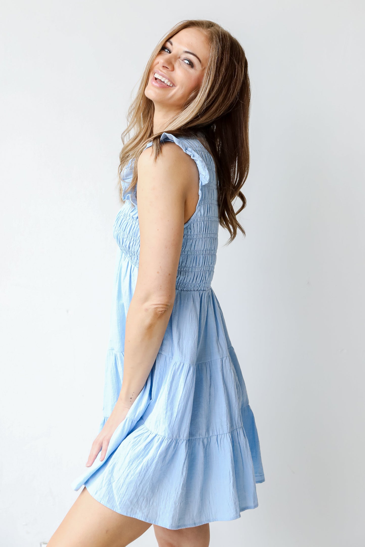 Country Club Smocked Tiered Mini Dress