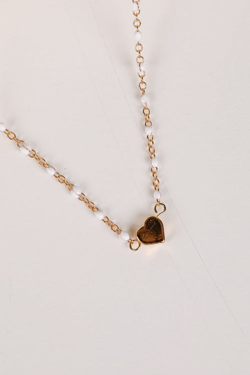 Blaire Beaded Heart Charm Necklace