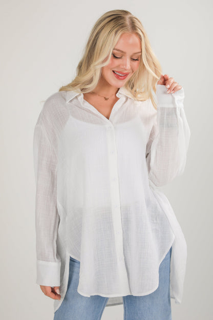 Allison Oversized Button-Up Blouse