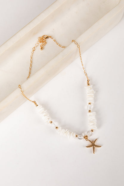 Allee Coastal Shell & Starfish White Necklace