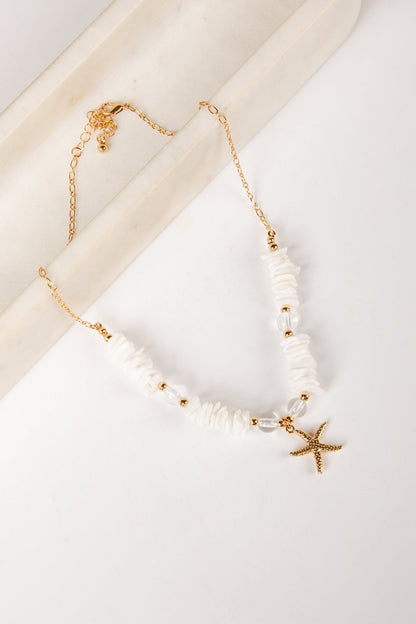 Allee Coastal Shell & Starfish White Necklace
