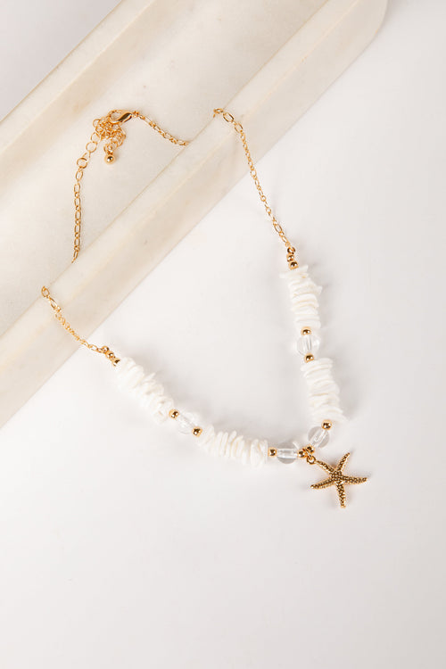 Allee Coastal Shell & Starfish White Necklace
